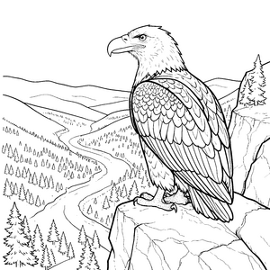 Majestätischer Weißkopfseeadler auf Felsen Bastelmotiv für Bergfreunde