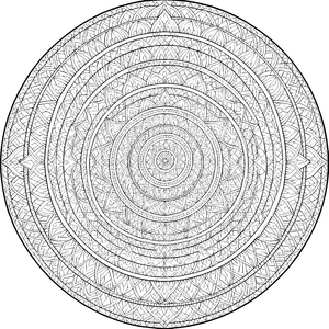 Detailreiches Geometriemandala mit Ornamenten Ausmalvorlage für neugierige Kunstbegeisterte