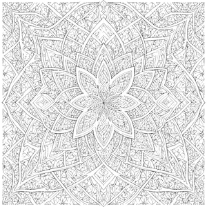 Filigranes Blumenmandala mit Geometrie Bastelmotiv für mutige Symmetriegenies