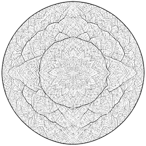 Detailreiches geometrisches Blumenmandala Bastelmotiv für Konzentrationsprofis