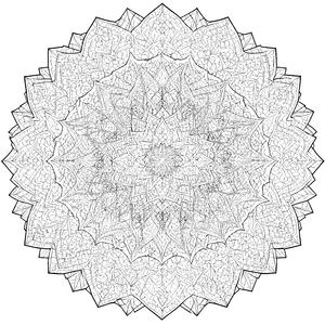 Hochkomplexes Ornamentmandala mit Blättern Bastelmotiv für fröhliche Kunstbegeisterte
