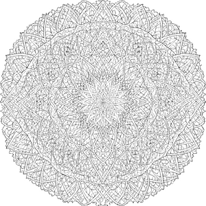 Filigranes geometrisches Ornamentmandala Malbild für malfreudige Musterfreunde