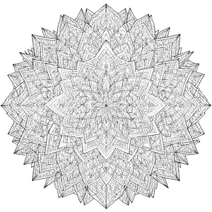 Präzises geometrisches Blumenmandala Ausmalbild für kreative Symmetriebegeisterte
