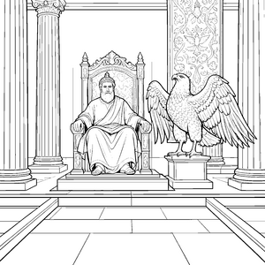 Prachtvoller römischer Kaiser mit Adler Malbild für fröhliche Geschichtsbegeisterte