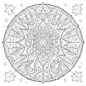 Verschnörbeltes Kürbis-Mandala Ausmalbild für Herbstfreunde