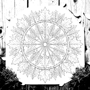 Harmonisches Ahornblatt-Mandala Malbild für verträumte Naturkinder