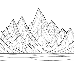 Spektakuläre Berglandschaft mit See Ausmalbild für Wasserforscher
