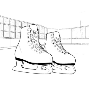 Detailreiche Schlittschuhe auf Eisfläche Bastelmotiv für verträumte Eisläufer