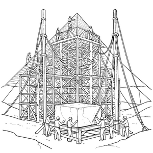 Imposanter Pyramidenbau mit Steinblöcken Malbild für Geschichtsfreunde