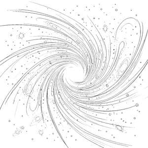 Überwältigende Spiralgalaxie mit Sternen Bastelvorlage für Weltraumabenteurer