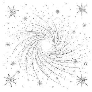 Mystische Spiralgalaxie mit Sternen Bastelvorlage für verträumte Galaxienfans