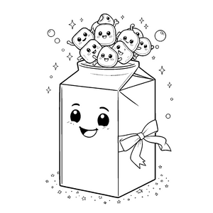 Fröhliche Kawaii Cookies in Schachtel Bastelmotiv für junge Keksfreunde
