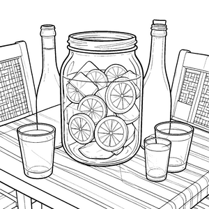 Kühle Limonade mit Eiswürfeln Malbild für Sommertrinker
