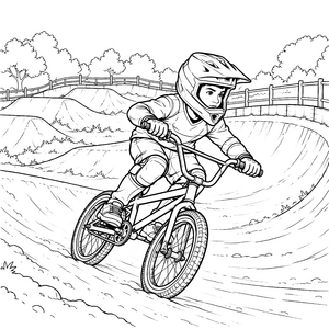 Abenteuerlicher BMX-Fahrer in der Schüssel Malvorlage für Parkbesucher