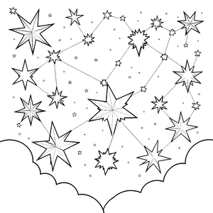 Geometrische Sternbilder mit Punkten Bastelmotiv für kreative Himmelsforscher