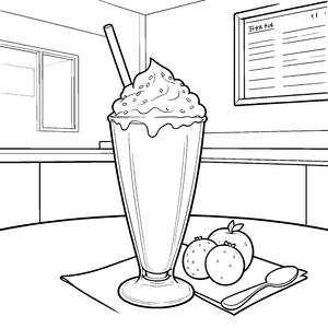 Cremiger Milchshake mit Beeren Malbild für Eisfans
