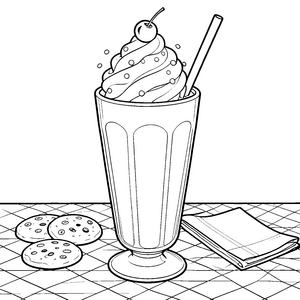 Leckerer Milchshake mit Kirsche Bastelvorlage für verträumte Dessertfreunde