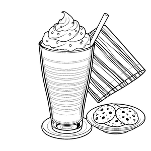 Wundervoller Milchshake mit Keksen Bastelmotiv für fröhliche Snackfreunde