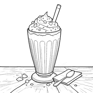 Beerenreicher Milchshake Malbild für verträumte Genießer