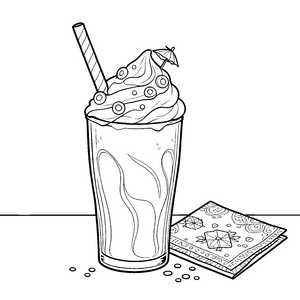 Prächtiger Milchshake mit Schirmchen Bastelmotiv für fröhliche Tortenfreunde