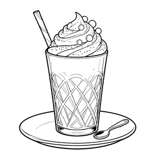 Safter Milchshake mit Strohhalm Malvorlage für neugierige Kaffeekränzchen