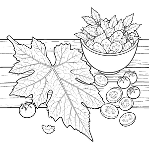 Reichhaltige Moringa-Blätter mit Tomaten Bastelmotiv für mutige Gemüseünstler