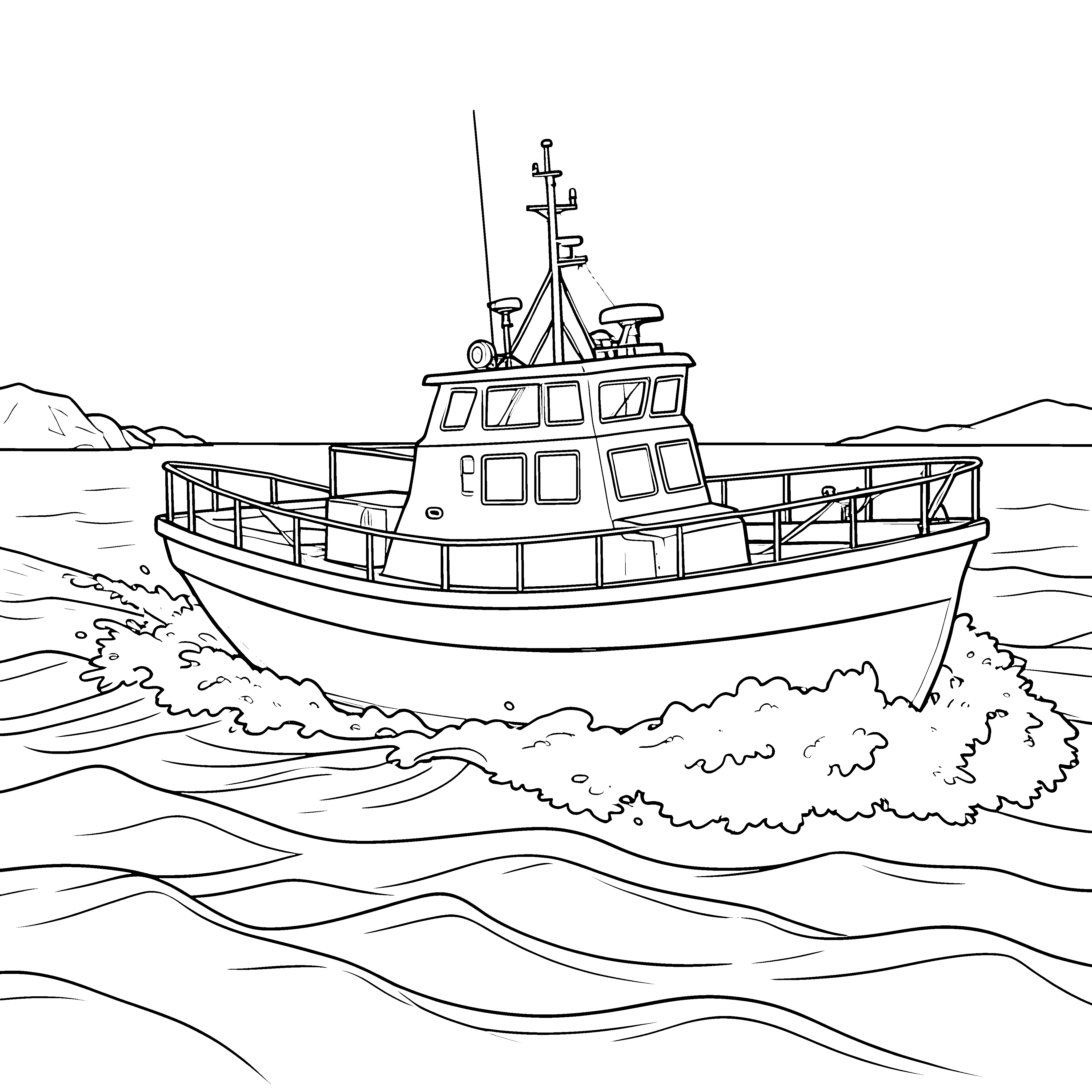 Stabiles Rettungsboot mit Antennen Bastelmotiv für Wasserfreunde