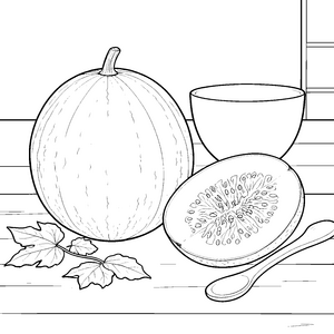 Frische Honigmelone mit Schale Bastelmotiv für verträumte Obstliebhaber
