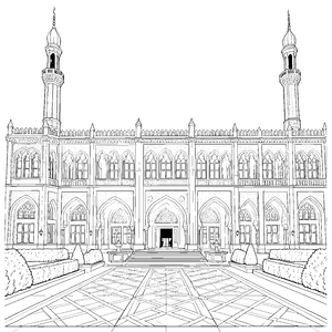 Majestätischer Palast mit Minaretten Malbild für kleine Märchenfreunde