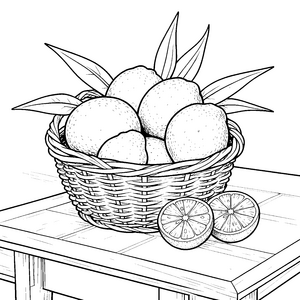 Frische Limetten im Korb Malvorlage für verträumte Naturfreunde