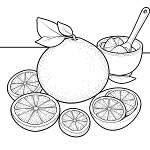Große Limette mit Löffel Malbild für kleine Genießer