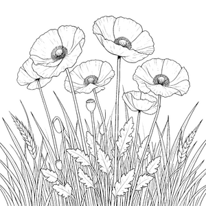 Sanfte Mohnblumen im Getreide Malbild für malfreudige Sternengucker