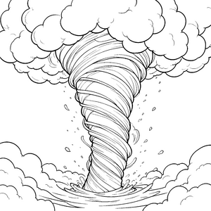 Mächtiger Tornado aus Wolken Ausmalvorlage für mutige Tüftler