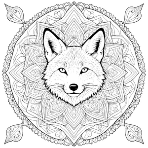 Wachsame Fuchs-Malvorlage für verträumte Waldgeister