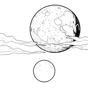 Imposanter Kratermond über Wolken Malbild für Weltraumträumer