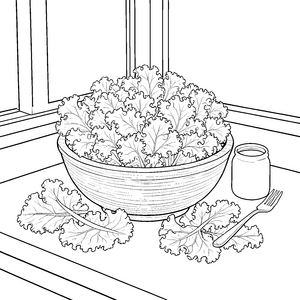 Frisches Frisée in der Schüssel Malbild für verträumte Naturfreunde