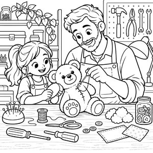 Herzliche Teddybär flicken Ausmalvorlage für fröhliche Tüftler
