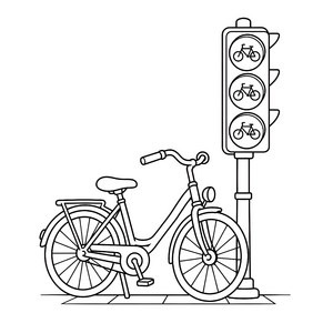 Moderne Fahrradampel Malvorlage für malfreudige Radfahrer