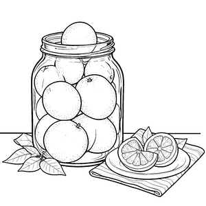 Buntes Glas mit Grapefruits Malvorlage für verträumte Spürnasen