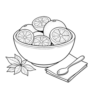 Frische Grapefruits in Schale Malbild für kleine Spürnasen