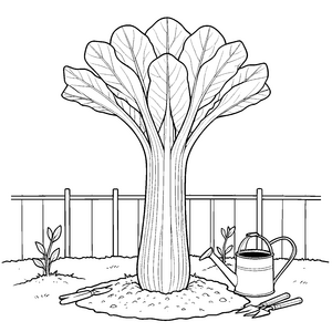 Riesiger Lauch im Garten Ausmalbild für kleine Abenteurer