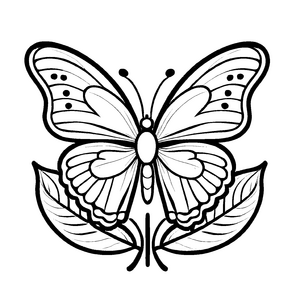 Detailreiches Schmetterlinge-Malbild zum Basteln und Malen