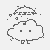 Niedliche Kawaii-Wolke mit Regenschirm Bastelvorlage für kleine Wolkenfreunde