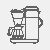 Praktische Kaffeemaschine mit schaumiger Tasse Malvorlage für kleine Kaffeezauberer
