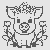 Witziges Schweine-Ausmalbild für kleine Künstler