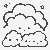 Verspielte Kawaii-Wolken mit Sternen Malvorlage für kleine Himmelsträumer