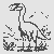 Imposanter Deinonychus neben jungem Strauß Ausmalbild für kleine Entdecker