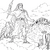 Mächtiger Zeus mit Blitz und Adler Malbild für junge Mythologiefans