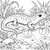 Frecher Molch am Teichrand Ausmalvorlage für neugierige Naturforscher