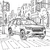 Moderner SUV an Ampel Malbild für neugierige Autofans